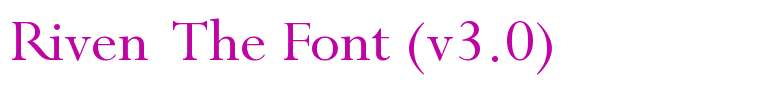 Riven  The Font (v3.0)